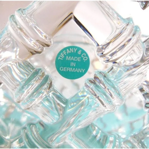 Tiffany & Co Bamboo 9" Dia. Crystal BOWL, Original Box German Made Vintage - Picture 3 of 4